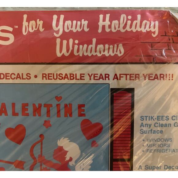 Vintage Stik-EES Decals Window Clings VALENTINE’S DAY - VINTAGE - NEW UNOPENED! - Picture 4 of 9